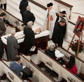 Cardinal Keeler’s body received at Baltimore Basilica