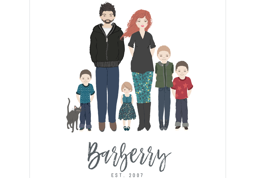 Illustrated family portraits
