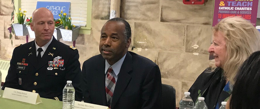 HUD secretary Ben Carson tours Sarah’s House, a Catholic Charities shelter