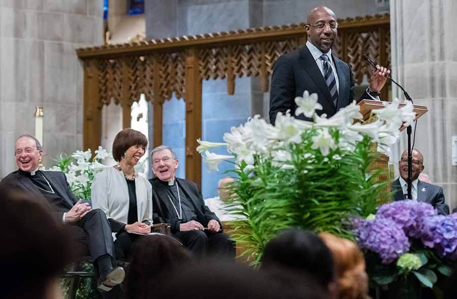 Transcript of remarks of Rev. Dr. Raphael D. Warnock at the Cathedral of Mary Our Queen