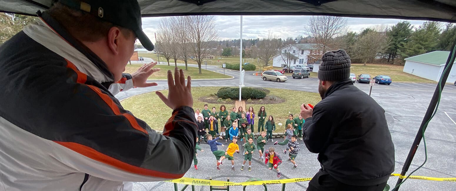 Westminster priests camp out on school roof for a good cause