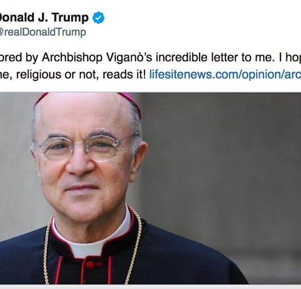 Trump tweets he’s ‘honored’ by former nuncio’s letter