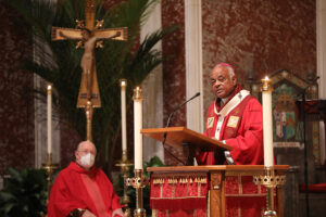 Washington Archbishop Wilton D. Gregory preaches his homily.