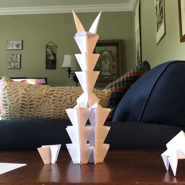 Origami creations, gearing up for virtual school, finches, and more (7 Quick Takes)