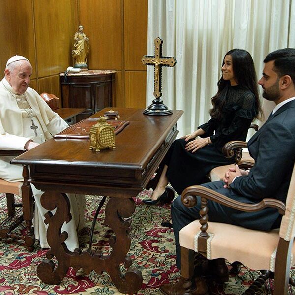 Pope meets with genocide survivor who inspired his Iraq trip