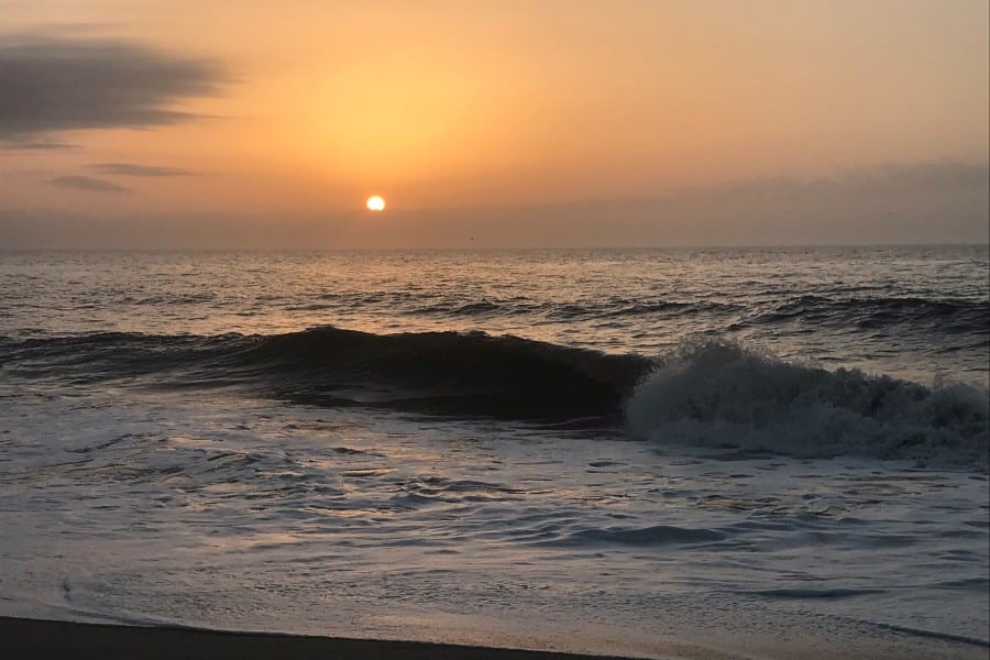 His first swimming lesson