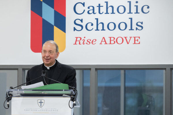 Archbishop William E. Lori thanks supporters attending the Partnership in Excellence (PIE) 2021 Back-to-School Breakfast