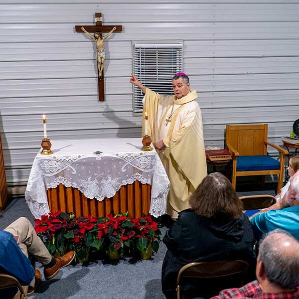 Displaced Kentucky parishioners attend Masses in makeshift church