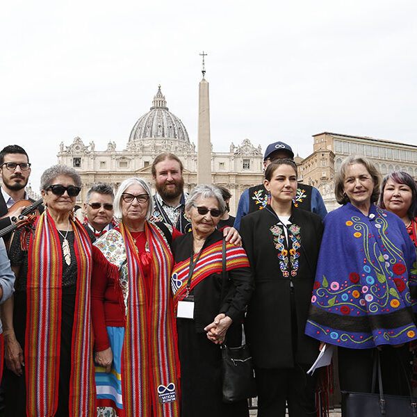 Canadian Indigenous give pope moccasins, ask him to walk with them