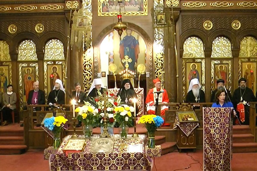 People of all faiths gather at cathedrals, churches to pray for Ukraine