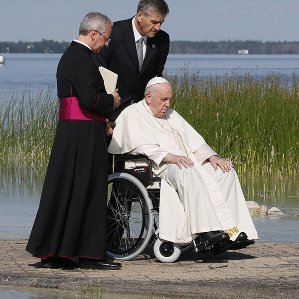 Pope joins Indigenous pilgrims at lake known for its healing waters