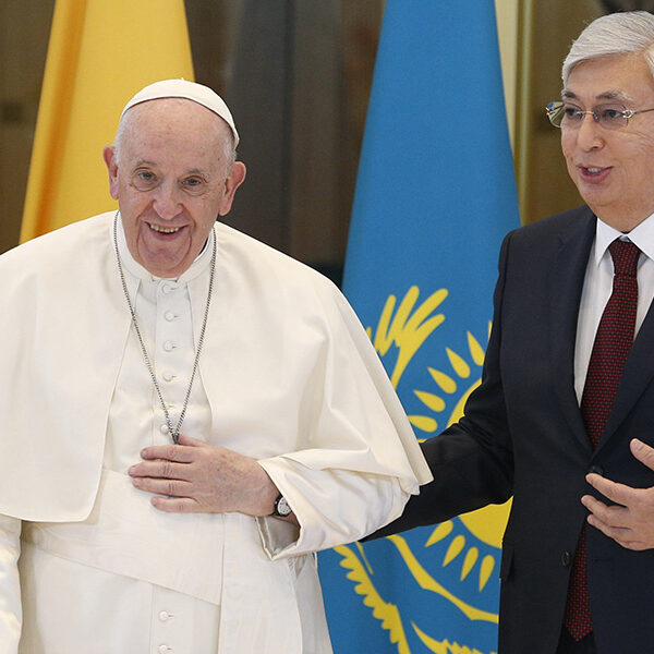 Arriving in Kazakhstan, pope makes case for peace