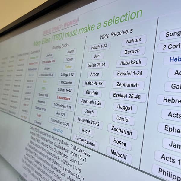 Matthew, Mark, Luke or John? Who’s your quarterback? Inventive faith-sharing ‘Bible Draft’ comes to parishes