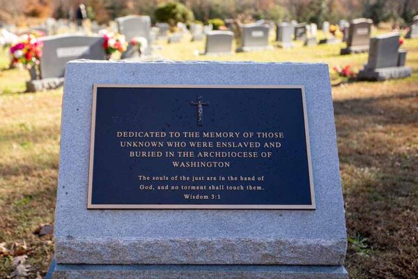 Cardinal Gregory blesses parish cemetery marker honoring enslaved ...