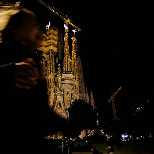 Sagrada Familía basilica in Barcelona inaugurates the towers of the Evangelists