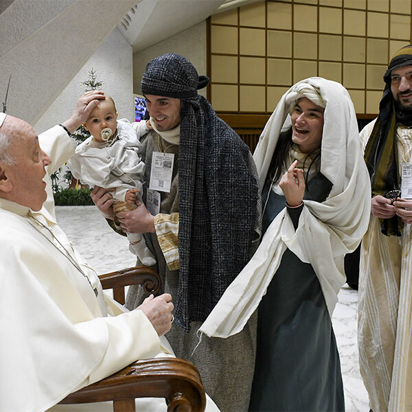 Celebrating the Incarnation, remember Bethlehem, too, pope says