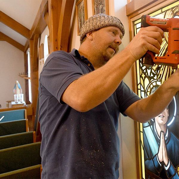 Rare Blessed Carlo Acutis stained-glass window installed in Minnesota adoration chapel