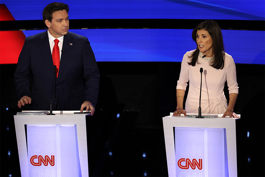 Haley, DeSantis debate while Trump appears at town hall hours after ...