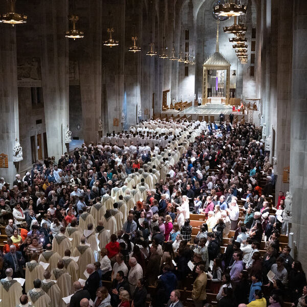 Archbishop Lori invoked challenges, joys as chrism Mass celebrates renewal of priesthood and blessing of oils