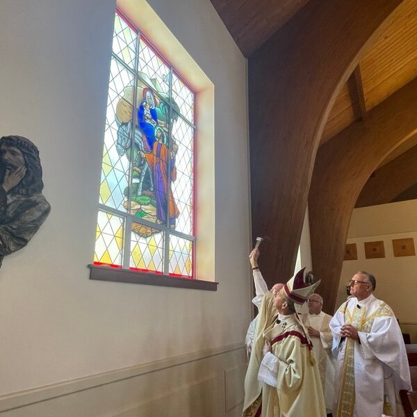 Archbishop Lori blesses new stained-glass windows at St. Joseph