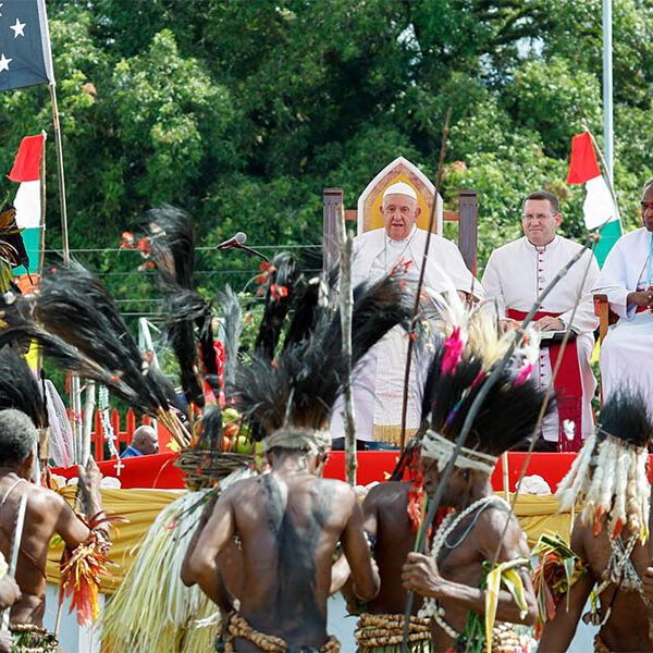 Pope in remote Pacific town: Match creation’s beauty with beauty of love