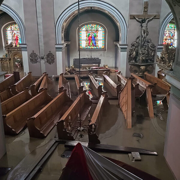 Historic Franciscan monastery under water as southwestern Poland suffers disastrous floods