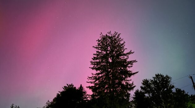 Northern Lights in the sky outside Baltimore on Oct. 10, 2024