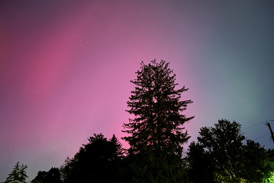 Northern Lights in the sky outside Baltimore on Oct. 10, 2024