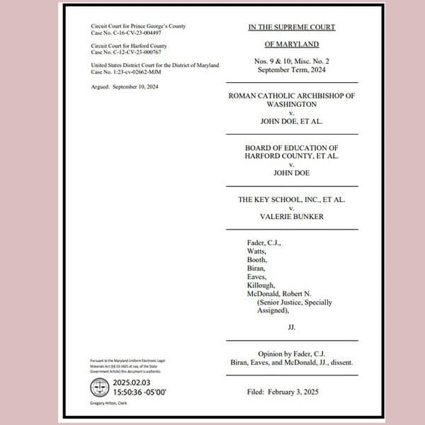 Maryland Supreme Court rules 2023 Child Victims Act is constitutional