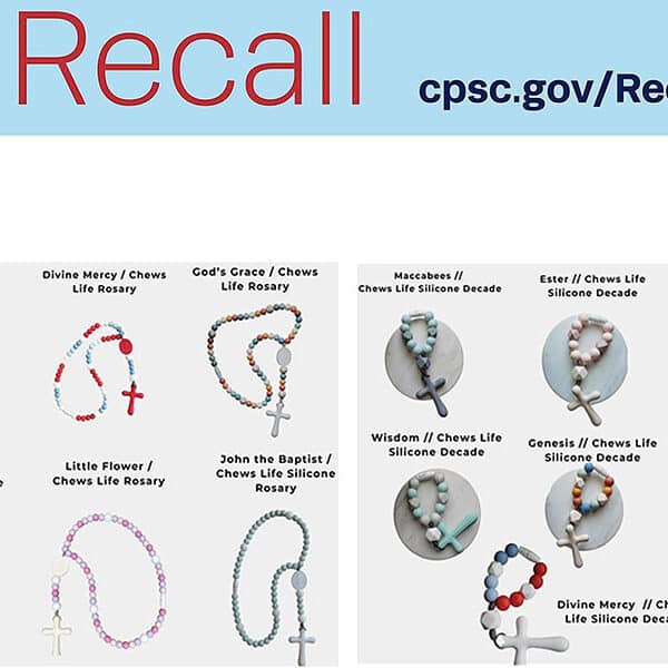 Some Chews Life rosaries, teethers recalled for choking hazard