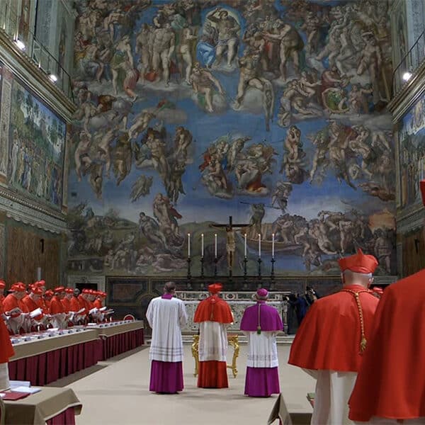 Conclave begins, cardinals call on Holy Spirit and all saints