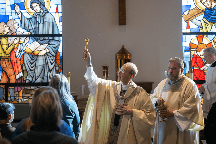 Archbishop William E. Lori blesses the new St. Joseph's Chapel