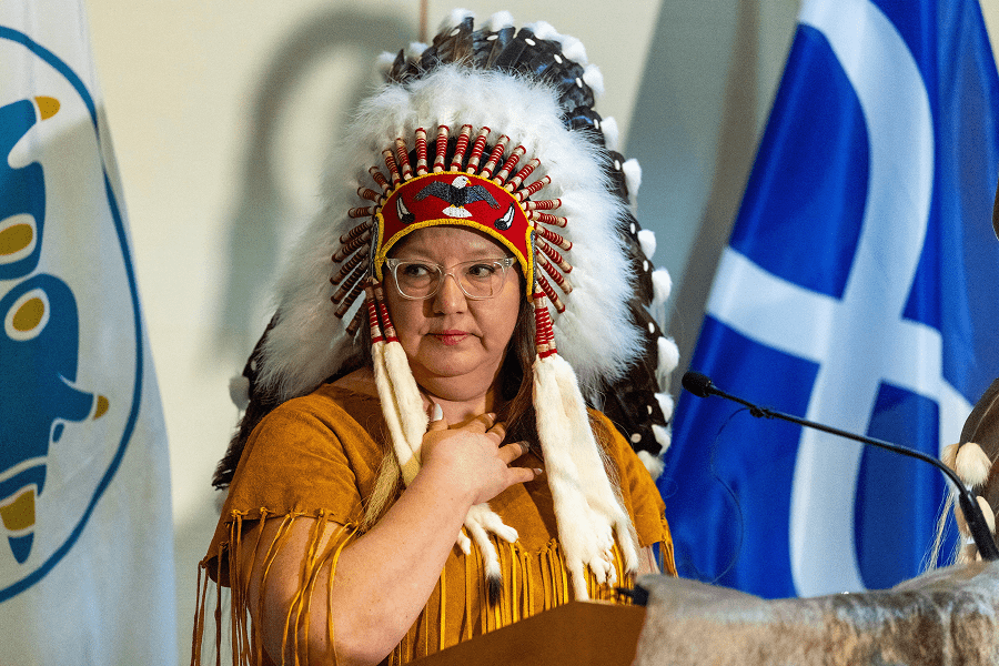 National Chief of the Assembly of First Nations Cindy Woodhouse Nepinak speaks