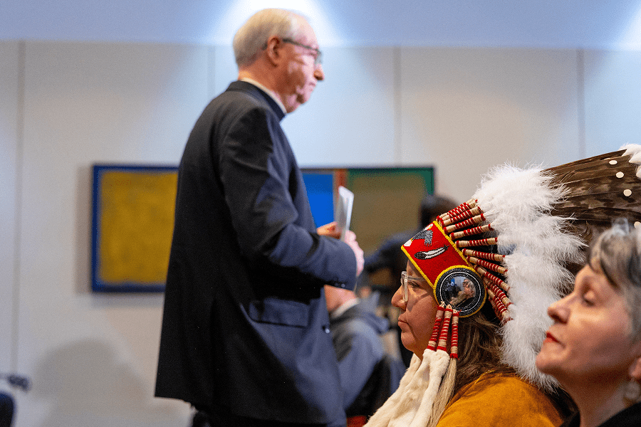 Archbishop Richard W. Smith of Vancouver, British Columbia, takes his seat
