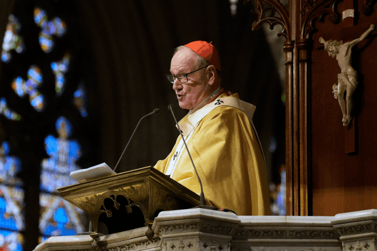 Cardinal Timothy M. Dolan delivers his homily