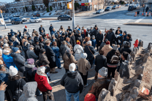 Participants in the thirteenth annual Rev. Dr. Martin Luther King Jr. and Monsignor Edward Michael Miller Prayer Service and Peace Walk