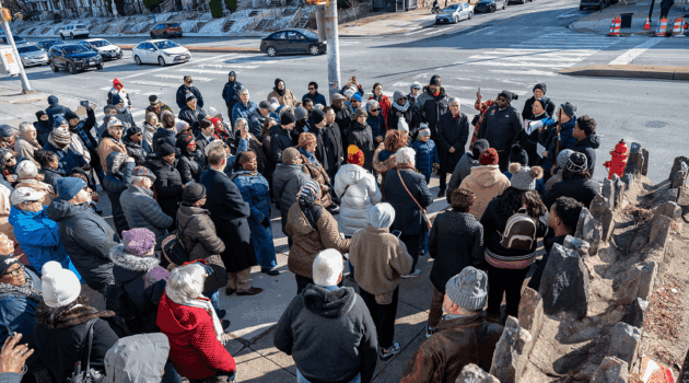 Participants in the thirteenth annual Rev. Dr. Martin Luther King Jr. and Monsignor Edward Michael Miller Prayer Service and Peace Walk