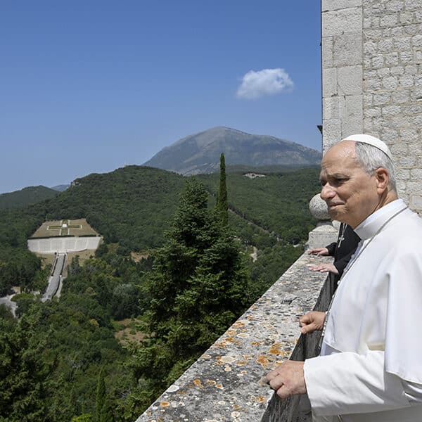 Pope Leo XIV makes surprise visit to pray for peace at the tomb of St. Benedict
