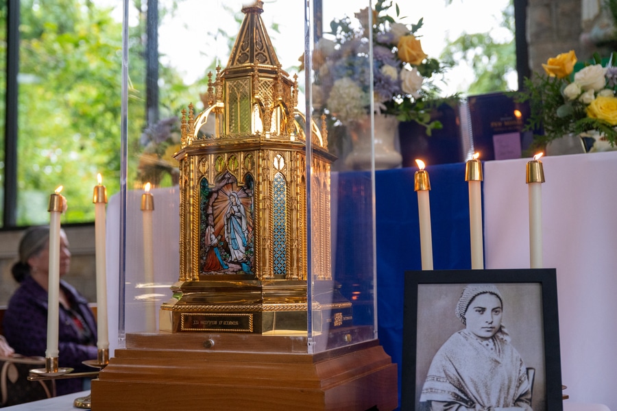 St. Bernadette’s relics draw hundreds of pilgrims to Emmitsburg despite heavy rain 