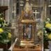 Relics of St. Bernadette stand on the altar at the Cathedral of Mary Our Queen in Baltimore