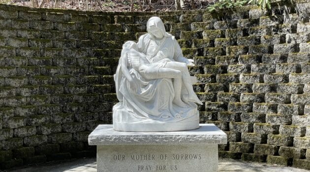 Statue of the Blessed Mother holding Jesus' body after his death