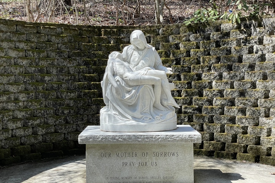 Statue of the Blessed Mother holding Jesus' body after his death