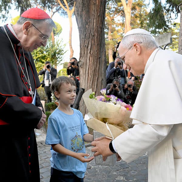 Hundreds of children join Pope Leo XIV in praying the rosary for peace in Vatican Gardens